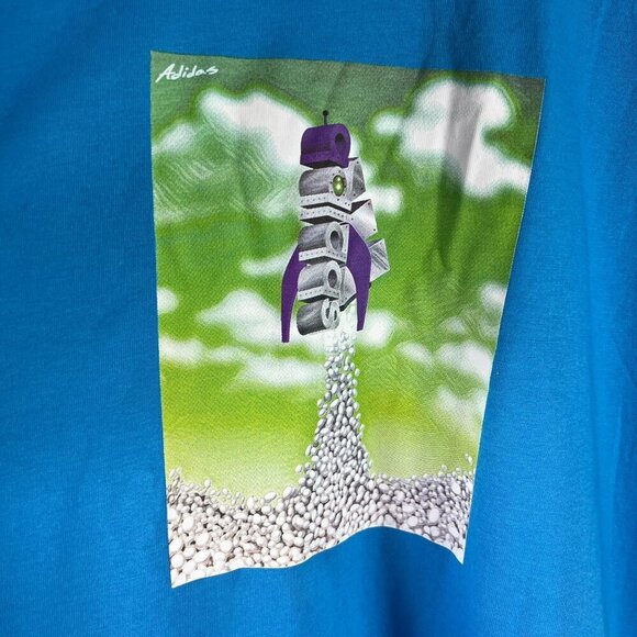 Adidas Shirt Mens 4XLT Big & Tall Blue Boost Rocket Graphic Tee T-Shirt HK6760 - Picture 2 of 5